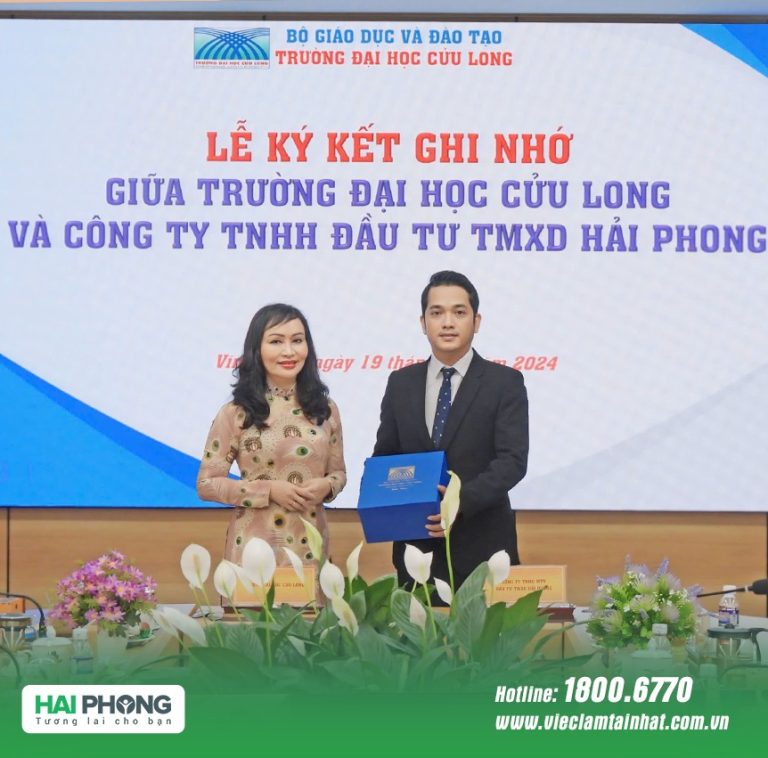 Buổi ký kết bản ghi nhớ giữa Công ty Hải Phong và Trường Đại học Cửu Long
