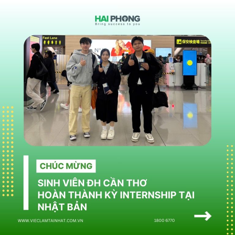 CHÚC MỪNG 3 SINH VIÊN ĐH CẦN THƠ CÙNG HẢI PHONG HOÀN THÀNH KỲ INTERNSHIP TẠI NHẬT BẢN