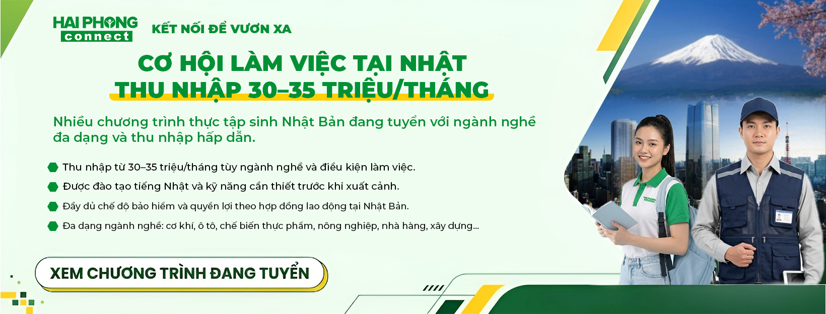 Chương trình xét tuyển đi nhật tại Hải Phong Connect